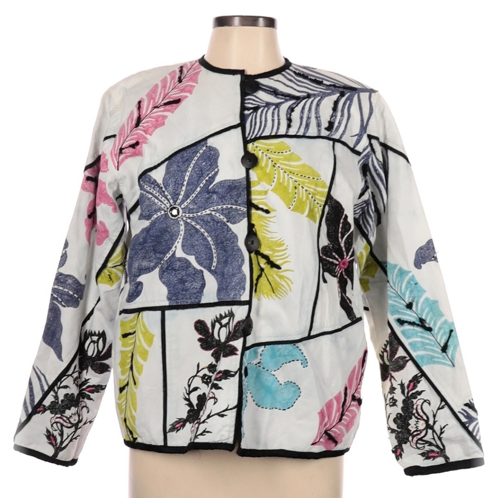 Vintage 90s colorful floral light jacket